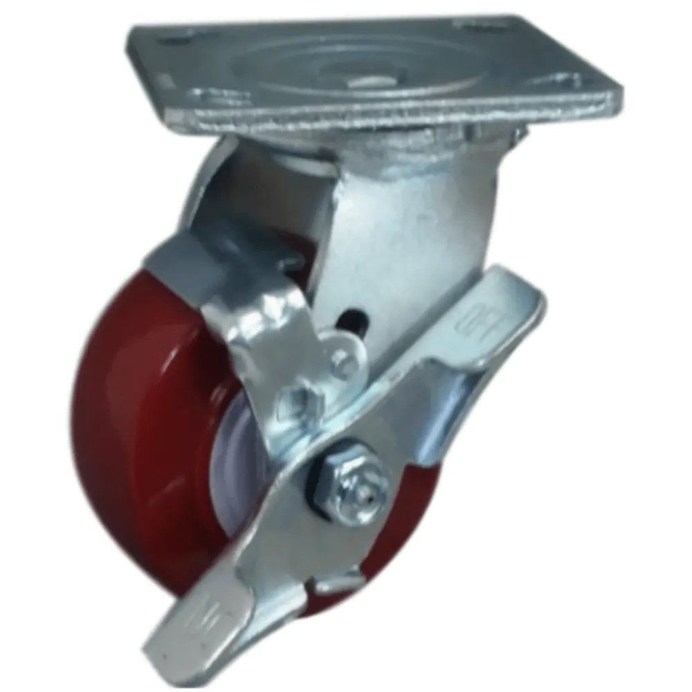 4" X 2" Polymadic Wheel Swivel Caster W/ Top Lock Brake - 600 Lbs. Capacity 1