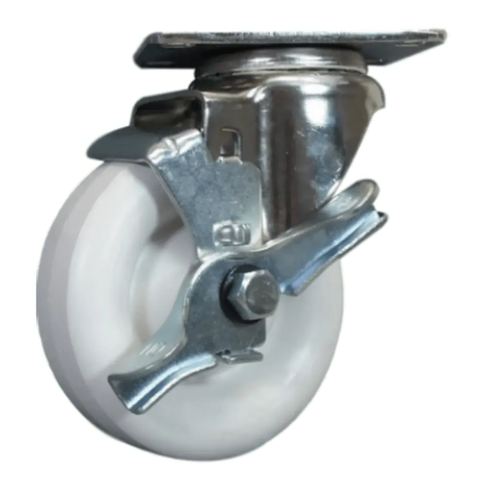 4" X 1-1/4" Polyolefin Wheel Swivel Caster W/ Top Lock Brake - 350 Lbs. Cap. 1
