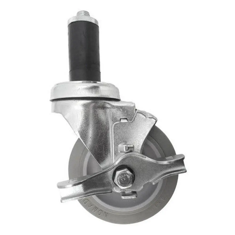 4" X 1-1/4" Nomadic Threaded Stem Caster, Expandable Adapter, Brake,260# Cap 1