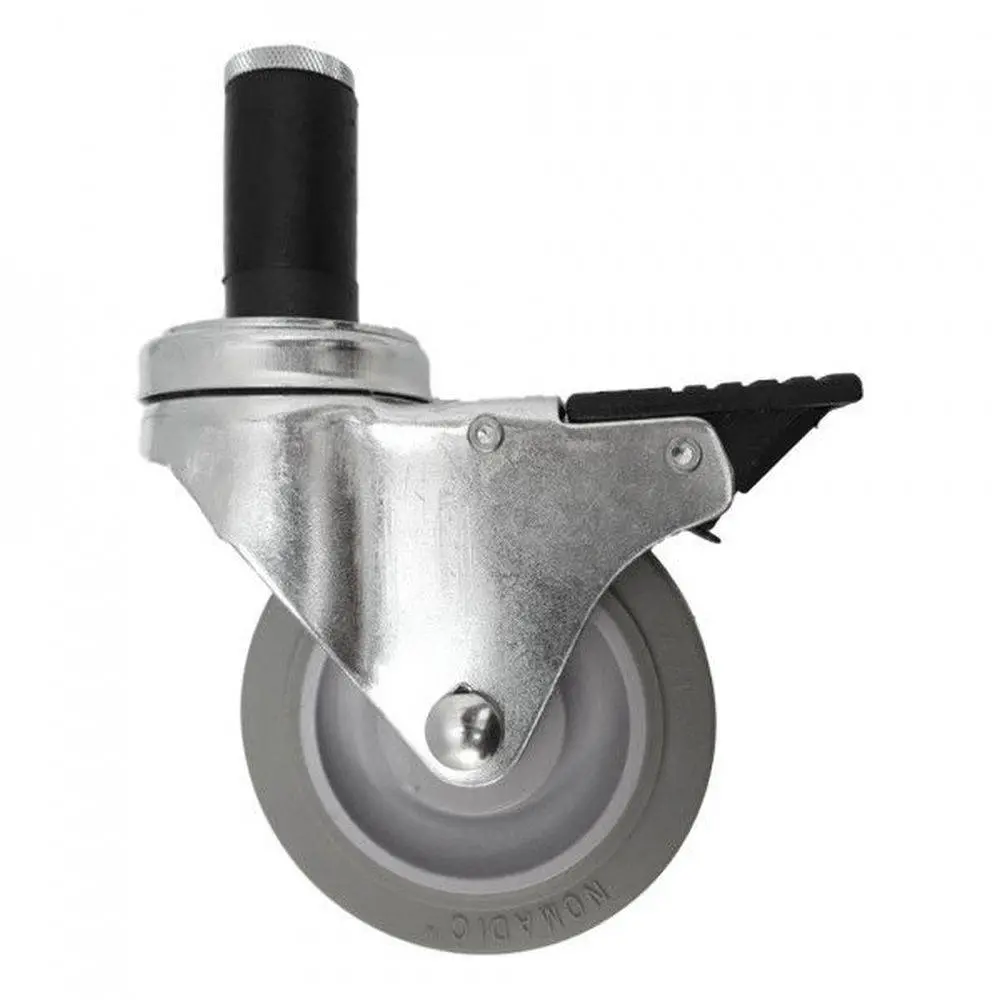 4" X 1-1/4" Nomadic Thread Stem Caster, Exp. Adapter, Total Lock Brake,260# Cap 1