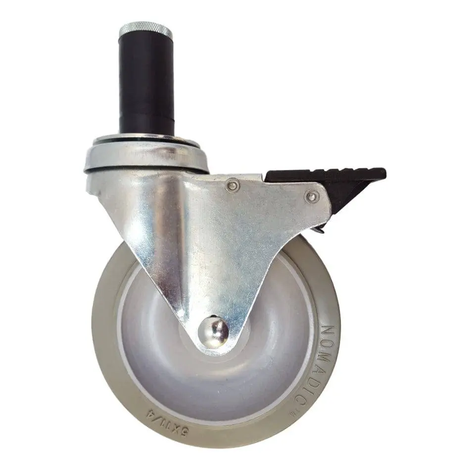 5" X 1-1/4" Nomadic Thread Stem Caster, Exp. Adapter, Total Lock Brake,325# Cap 1