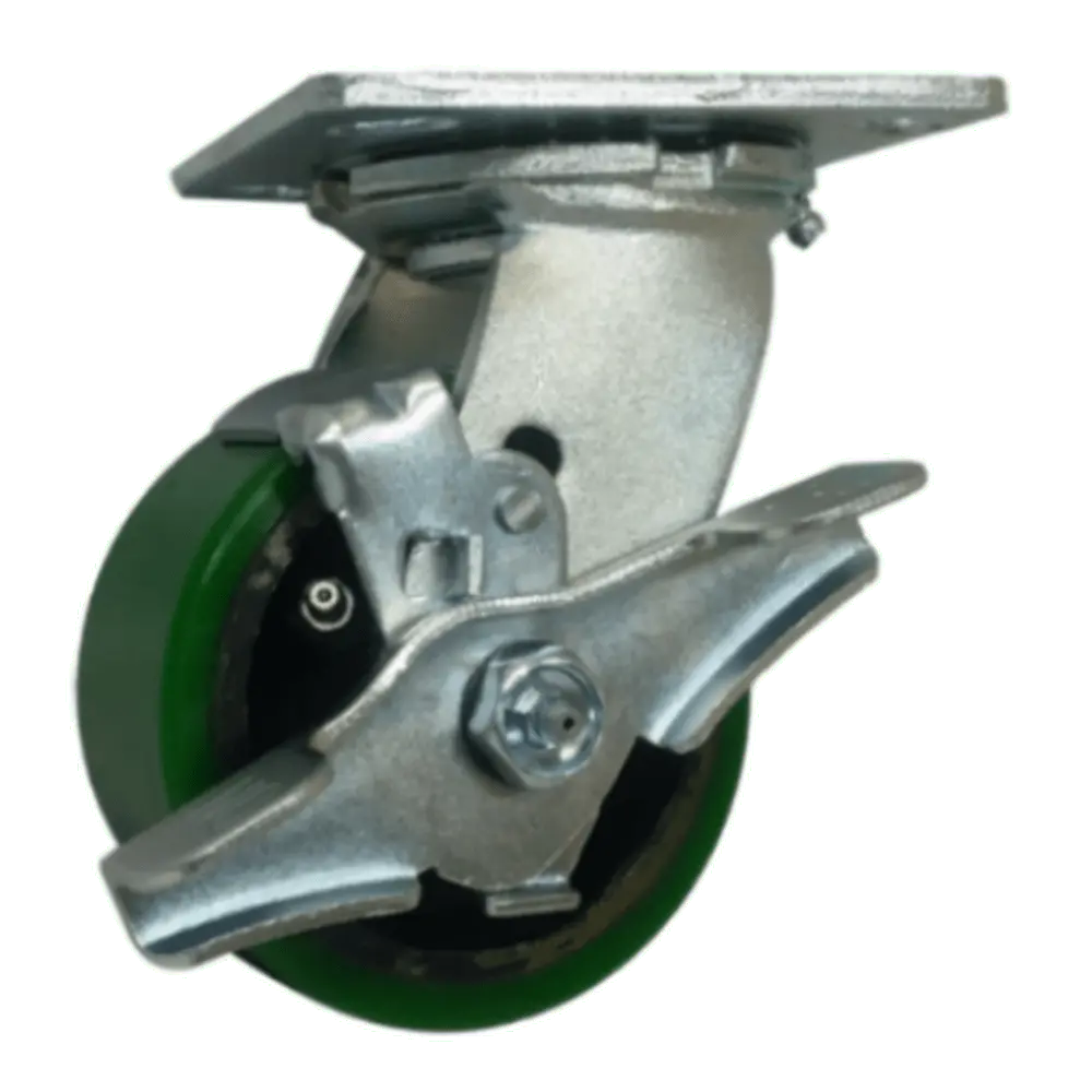 4" X 2" Polyon Cast Wheel Swivel Caster W/ Top Lock Brake - 800 Lbs. Cap. 1