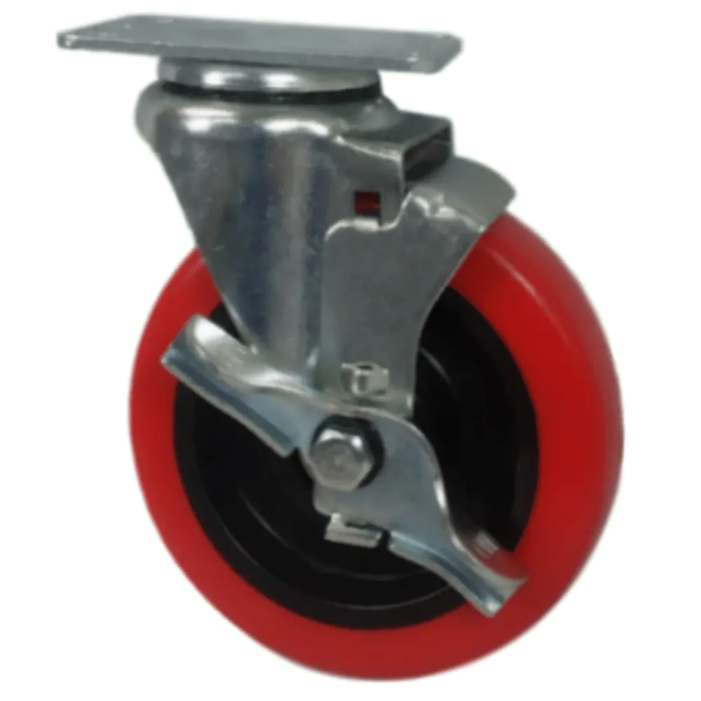 5" X 1-1/4" Poly-Pro Wheel Swivel Caster W/ Top Lock Brake - 350 Lbs. Capacity 1