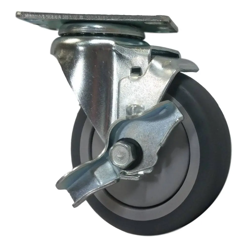 4" X 1-1/4" Thermo-Pro Wheel Swivel Caster W/ Top Lock Brake - 250 Lbs. Cap. 1