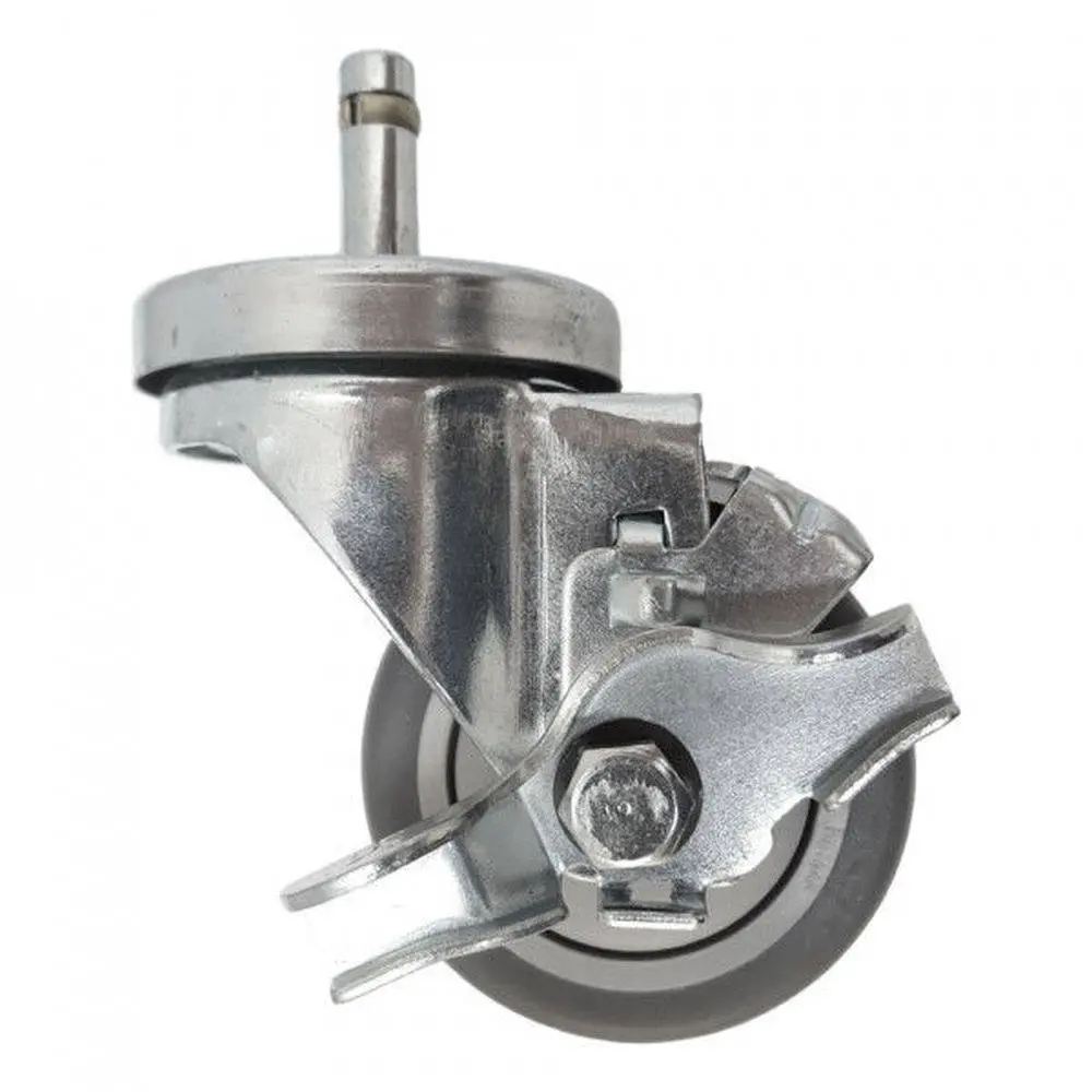 3" X 1-1/4" Thermo-Pro Swivel Grip Ring Stem Caster W/ Brake - 210 Lbs. Cap. 1