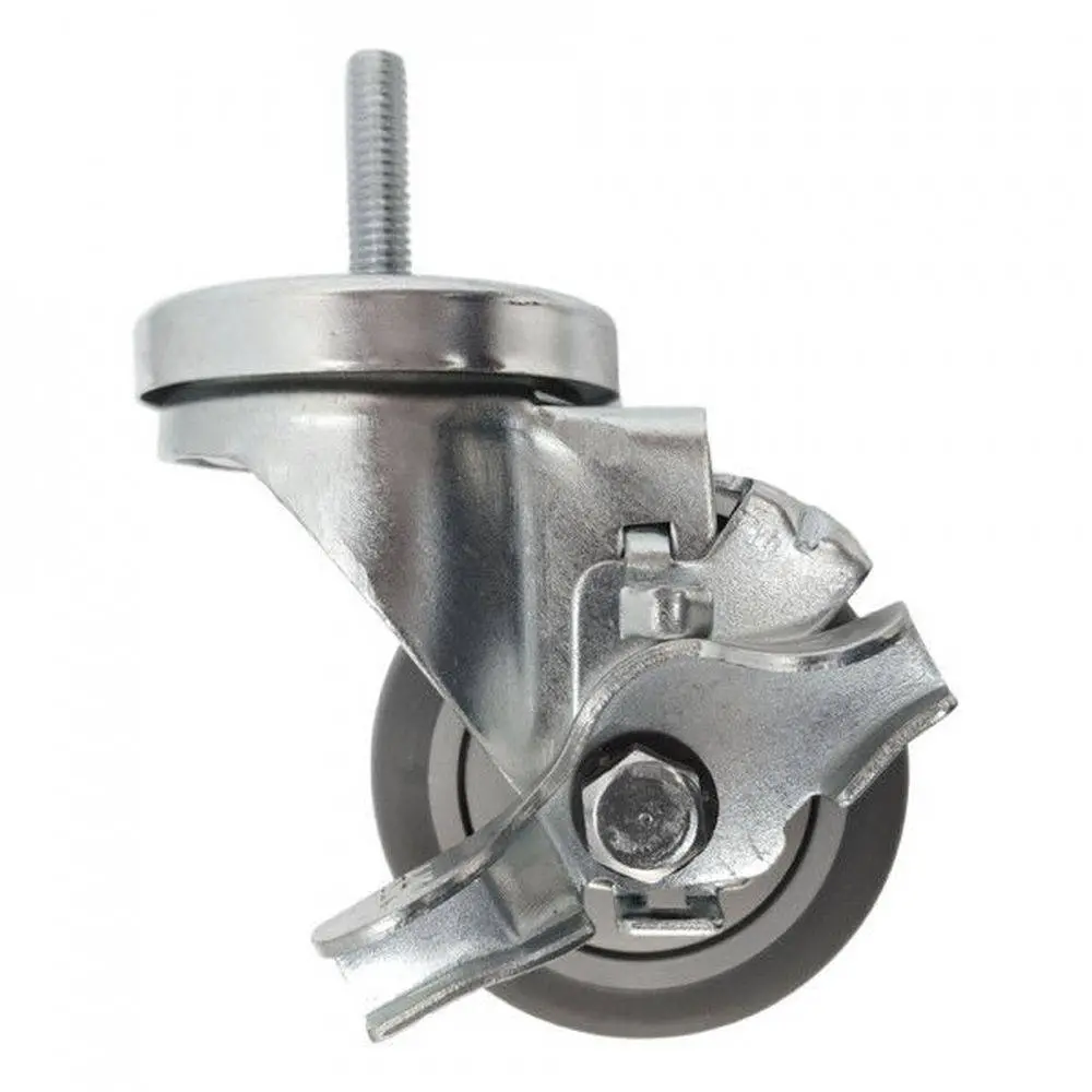 3" X 1-1/4" Thermo-Pro Threaded Swivel Stem Caster, Brake (3/8") 210 Lbs. Cap 1