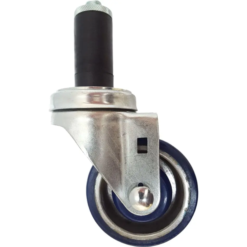 3" X 1-1/4" Polyon Alum. Threaded Swivel Stem Caster, Exp. Adapter, 350 Lbs. Capacity 1