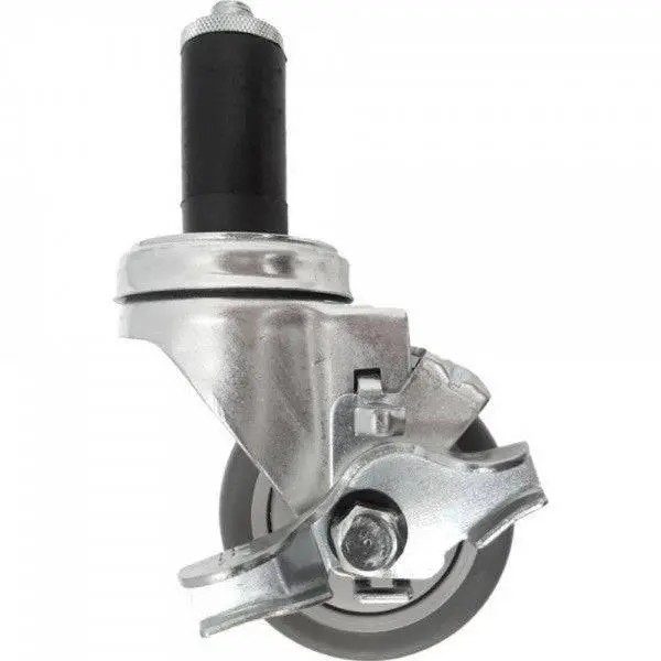 3" X 1-1/4" Thermo-Pro Threaded Swivel Stem Caster W/ Top Lock Brake, Expandable Adapter 210 Lbs. Capacity 1