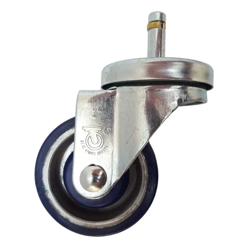 3" X 1-1/4" Polyon Aluminum Wheel Swivel Grip Ring Stem Caster - 350 Lbs. Cap. 1