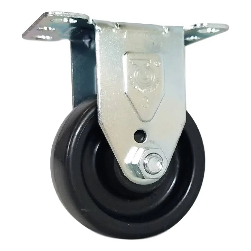 3" X 1-1/4" Polyolefin Wheel Rigid Caster Stainless Steel - 300 Lbs. Capacity 1