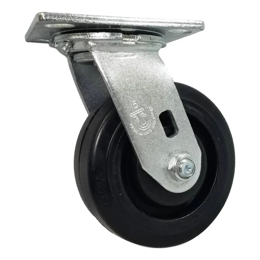 5" X 2" Rubber On Nylon Swivel Caster (Precision Bearing) - 450 Lbs. Cap. 1