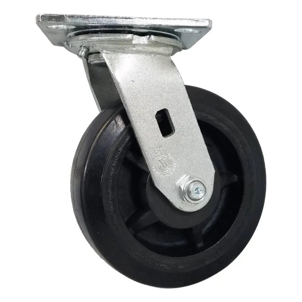 6" X 2" Rubber On Nylon Swivel Caster (Precision Bearing) - 550 Lbs. Cap. 1