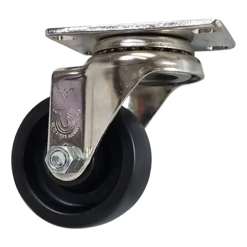 3" X 1-1/4" Polyolefin Wheel Swivel Caster Stainless Steel - 250 Lbs. Capacity 1