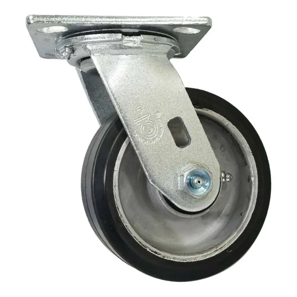 5" X 2" Mold-On Rubber Aluminum Wheel Swivel Caster - 500 Lbs. Capacity 1