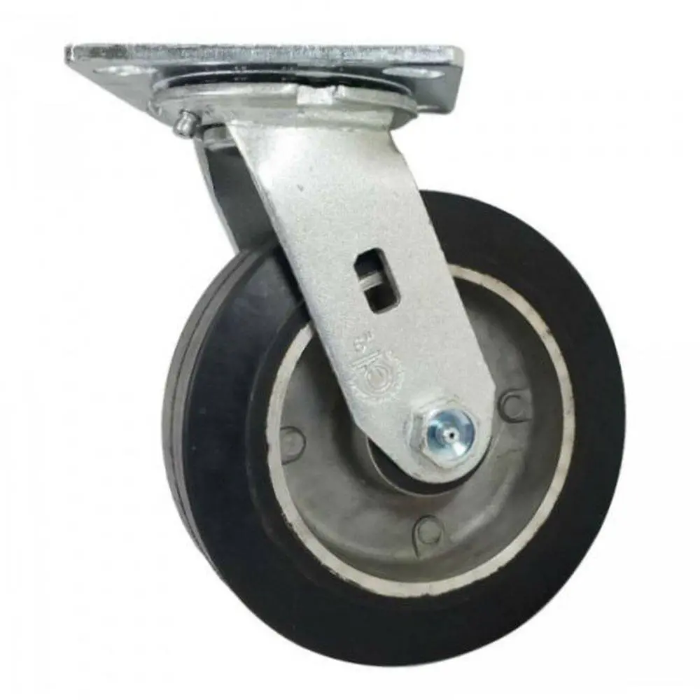 6" X 2" Mold On Rubber Aluminum Wheel Swivel Caster - 550 Lbs. Capacity 1