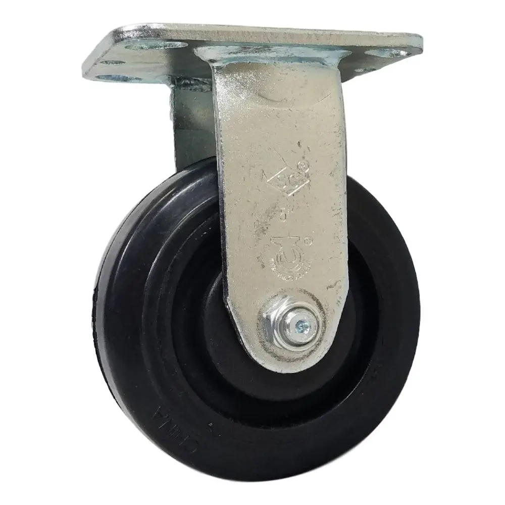 5" X 2" Rubber On Nylon Rigid Caster (Precision Bearing) - 450 Lbs. Cap. 1