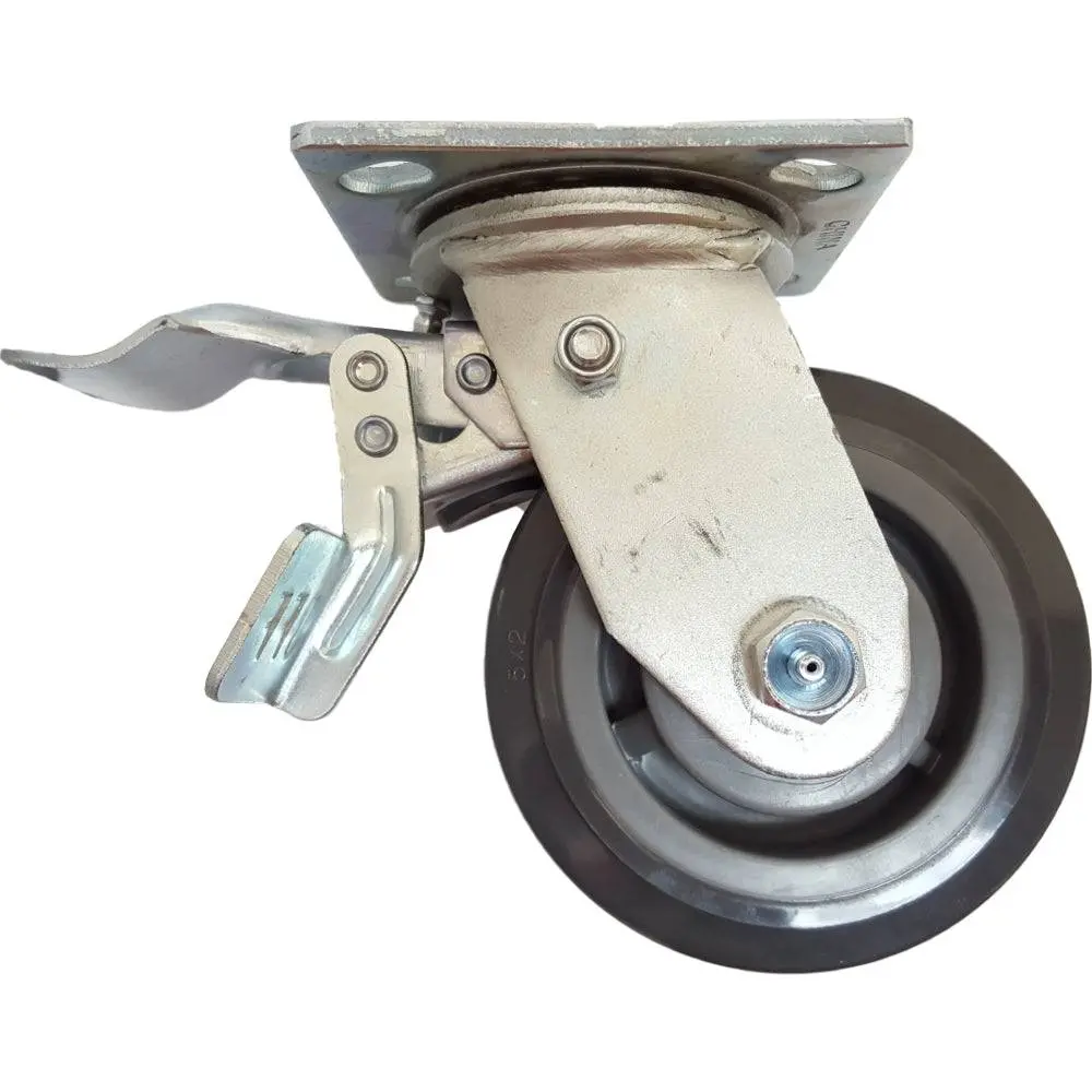 5" X 2" Polymadic Wheel Swivel Caster W/ Dual Pedal Brake - 750 Lbs. Cap. 2
