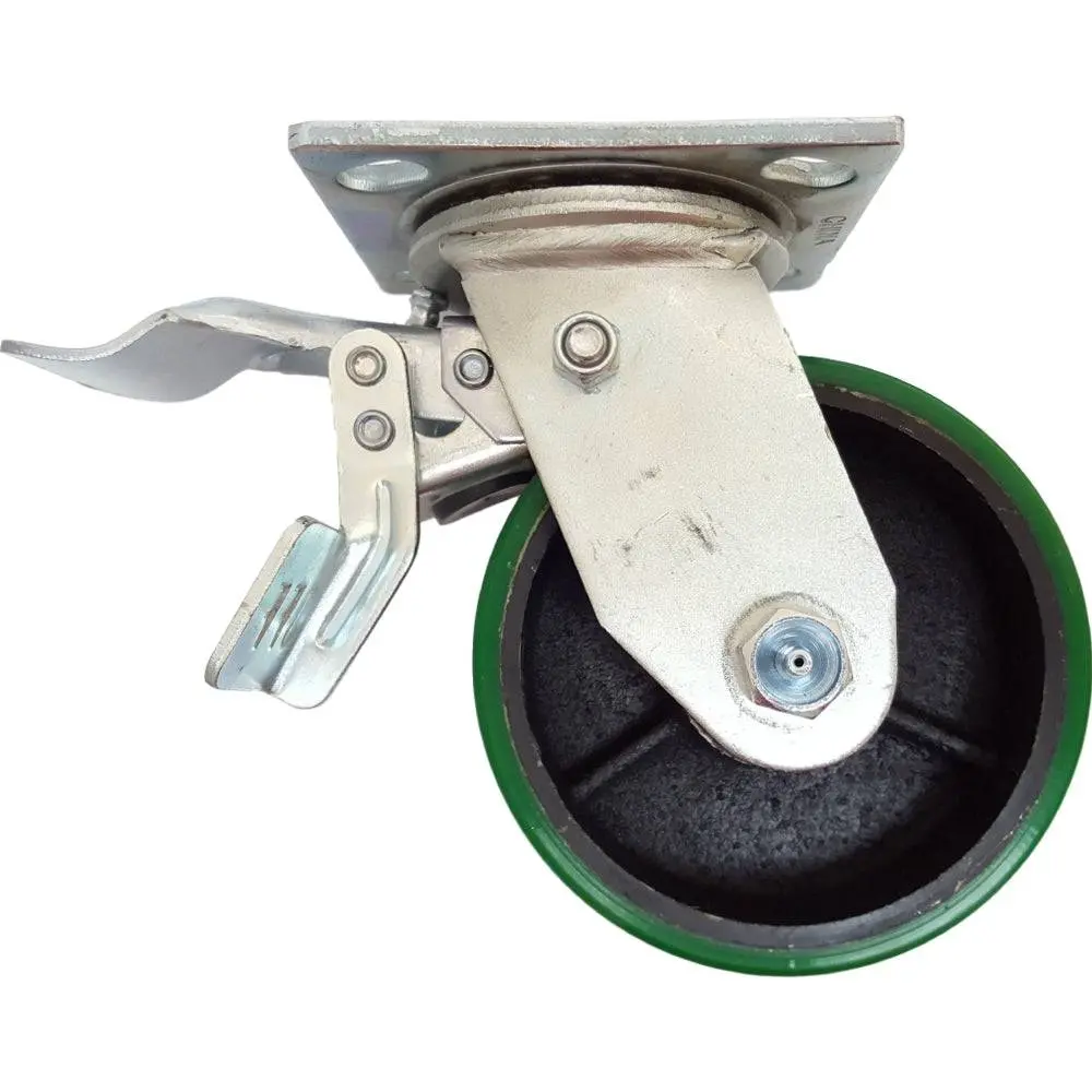 5" X 2" Polyon Cast Swivel Caster W/ Dual Petal Total Lock Brake - 1100 Lbs. Cap. 1