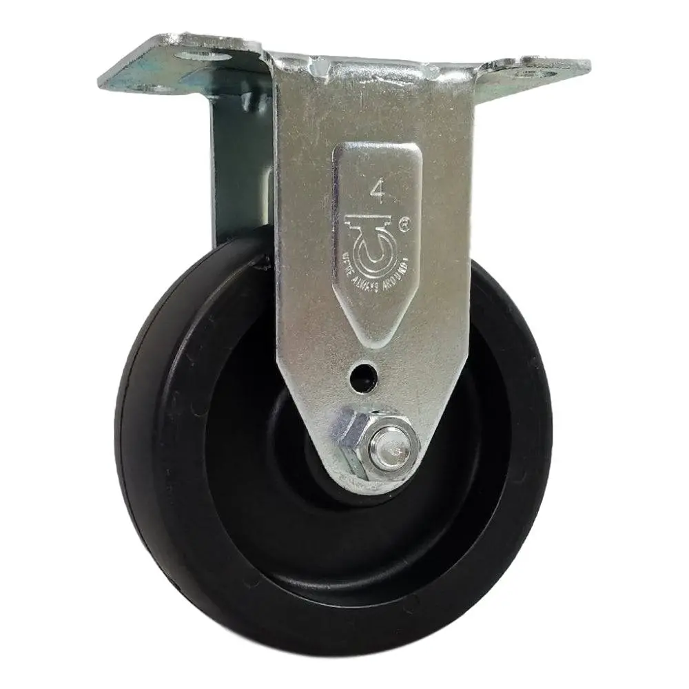 4" X 1-1/4" Polyolefin Wheel Rigid Caster Stainless Steel - 300 Lbs. Capacity 1