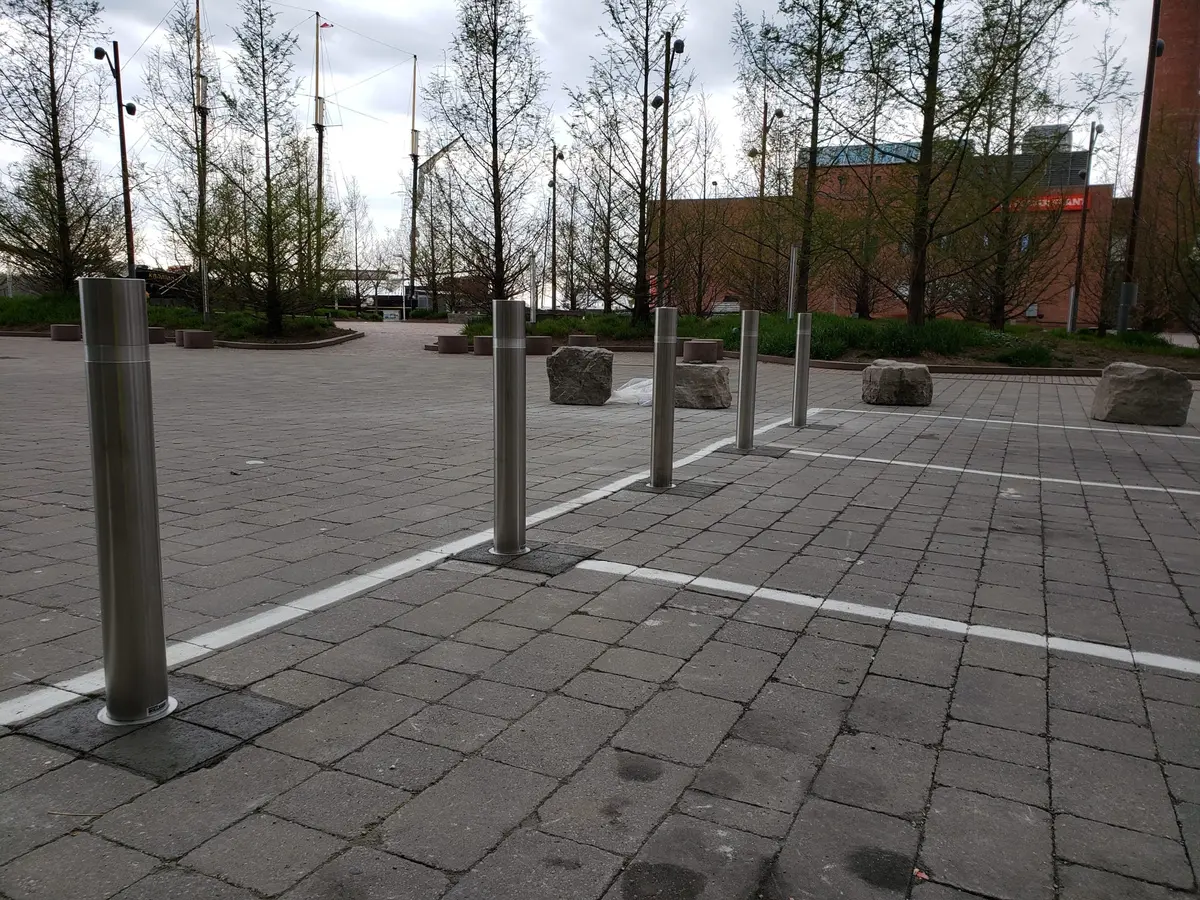 4.5" Fixed Stainless Steel Bollard - Embedded Installation - 35.5" Height - 316 Grade (Sleeve Included) 2