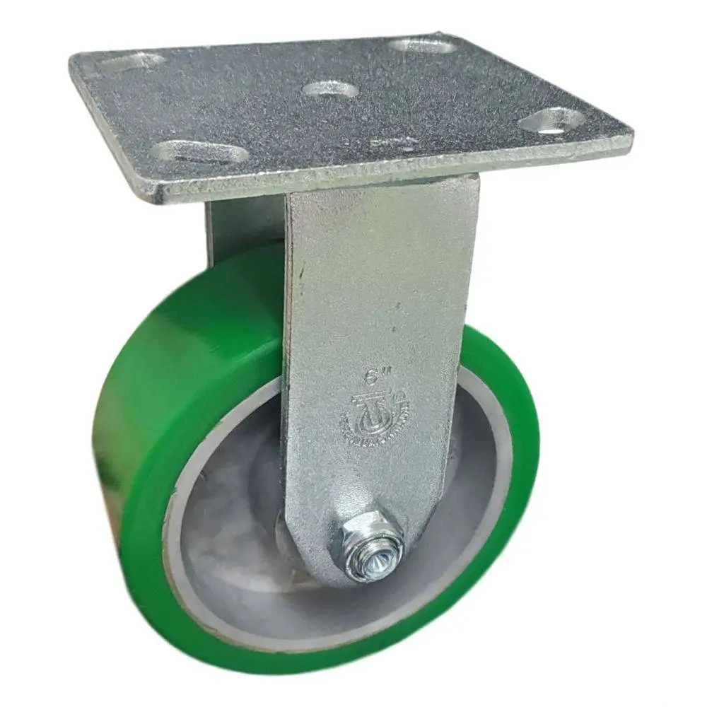 6" X 2" Polyon Aluminum Wheel Rigid Caster - 1,200 Lbs. Capacity 1
