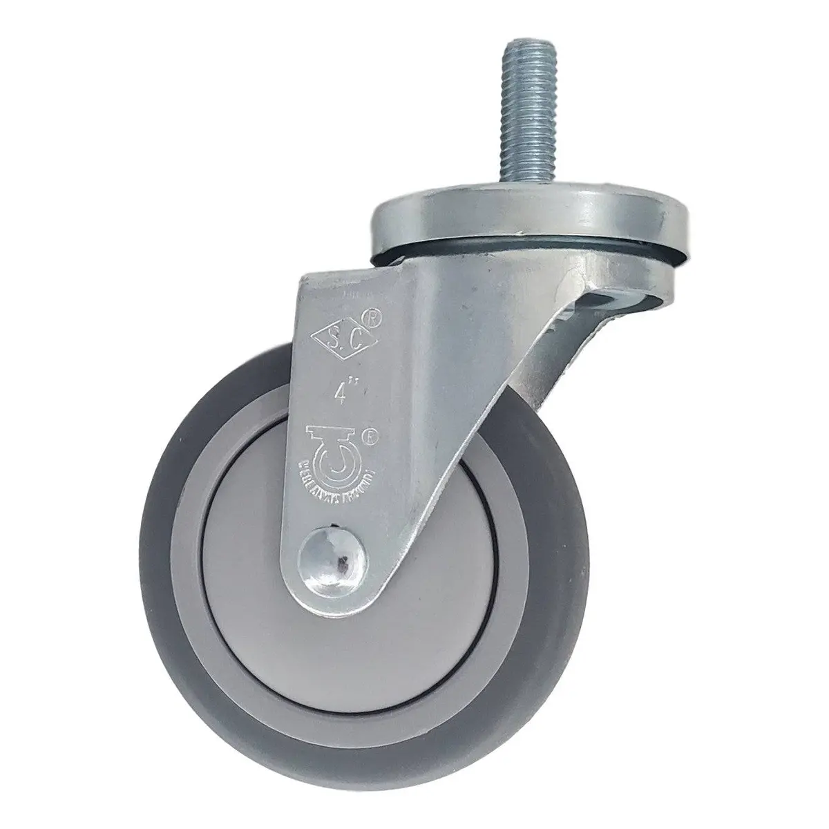4" X 1-1/4" Thermo-Pro Wheel Threaded Swivel Stem Caster (1/2") - 250 Lbs Cap. 1