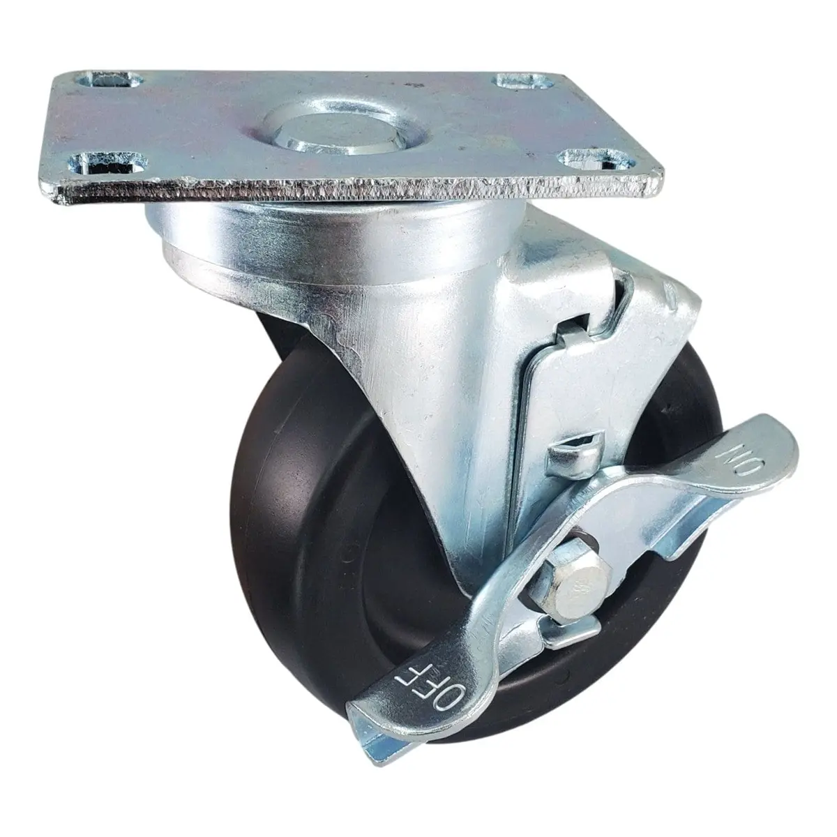 4" X 1-1/4" Polyolefin Wheel Swivel Caster W/ Top Lock Brake - 350 Lbs. Cap. 1