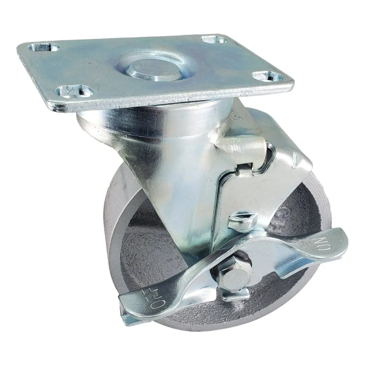 4" X 1-1/4" Semi-Steel Wheel Swivel Caster W/ Top Lock Brake - 300 Lbs. Capacity 1