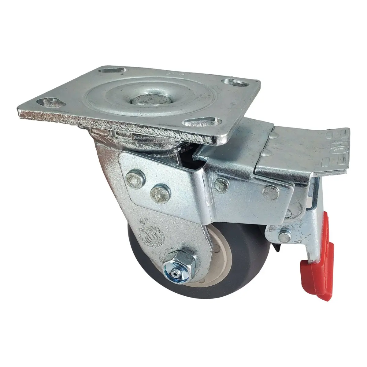 4" X 2" Thermo-Pro Wheel Swivel Caster W/ Total Lock Brake - 300 Lbs Capacity 2