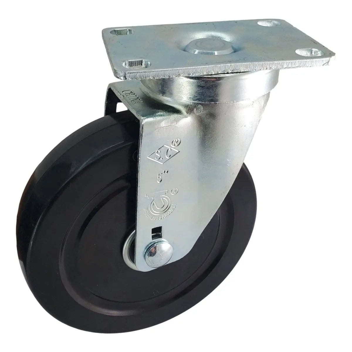 5" X 1-1/4" Hard Rubber Wheel Swivel Caster - 350 Lbs. Capacity 1