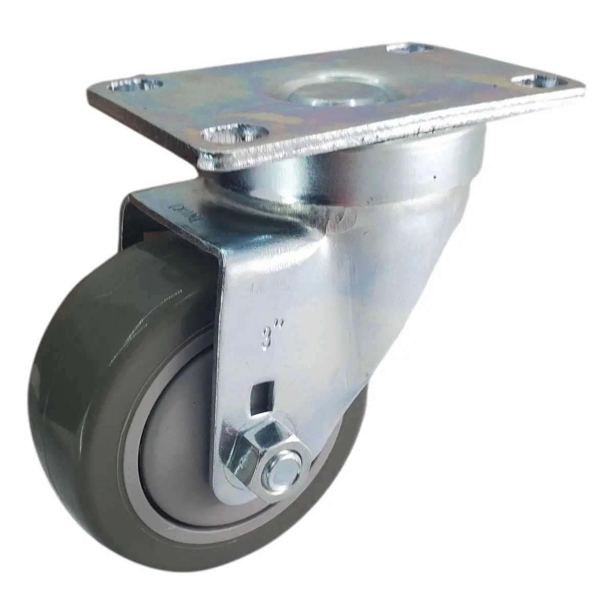 3" X 1-1/4" Poly Pro Wheel (Gray) Swivel Caster- 300 Lbs. Capacity 1