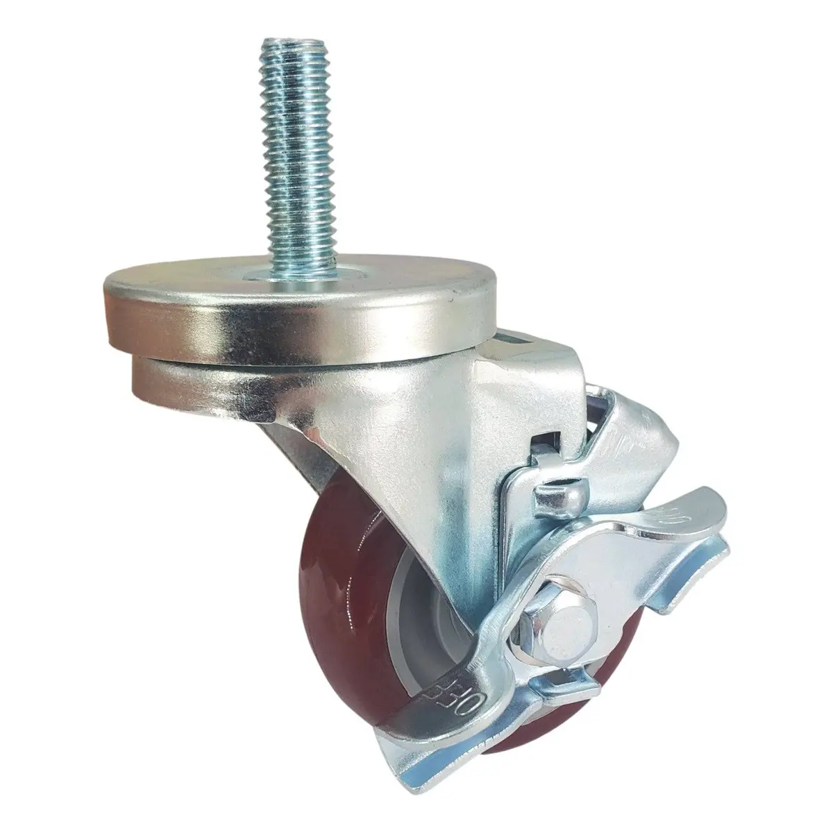 3" X 1-1/4" Polymadic Wheel Threaded Stem W/Top Lock Brake- 300 Lbs. Capacity 1