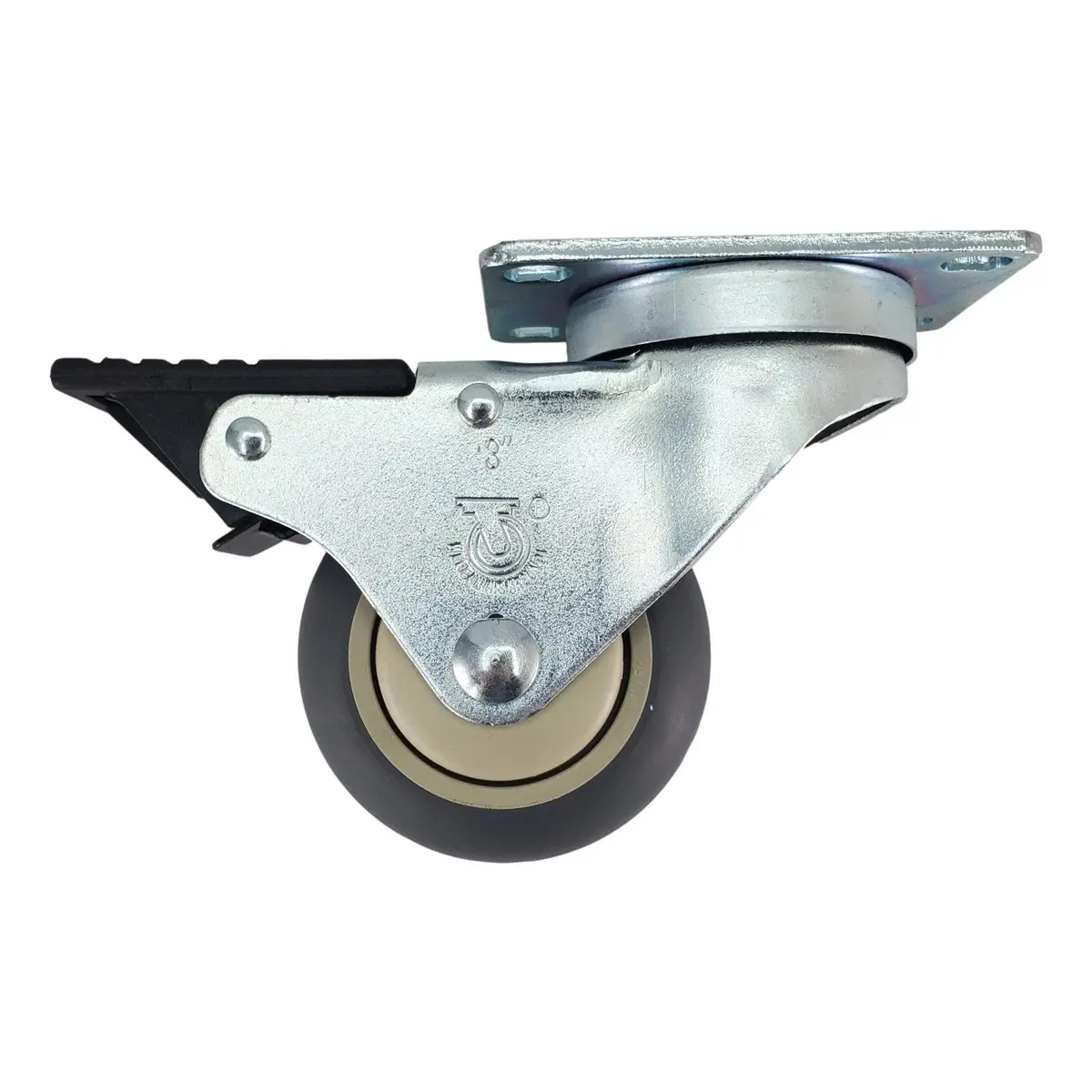 3" X 1-1/4" Thermo-Pro Wheel Swivel Caster W/Total Lock Brake - 210 Lbs. Capacity 1