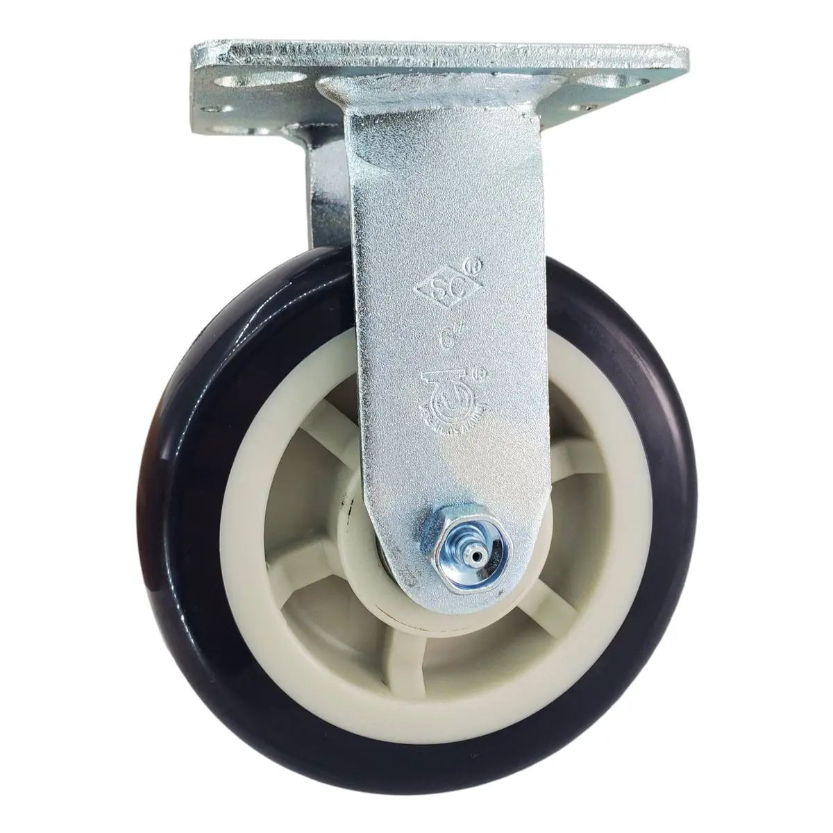 6" X 2" Pro-Tech Extra Performance Rigid Caster - 900 Lbs. Capacity 1