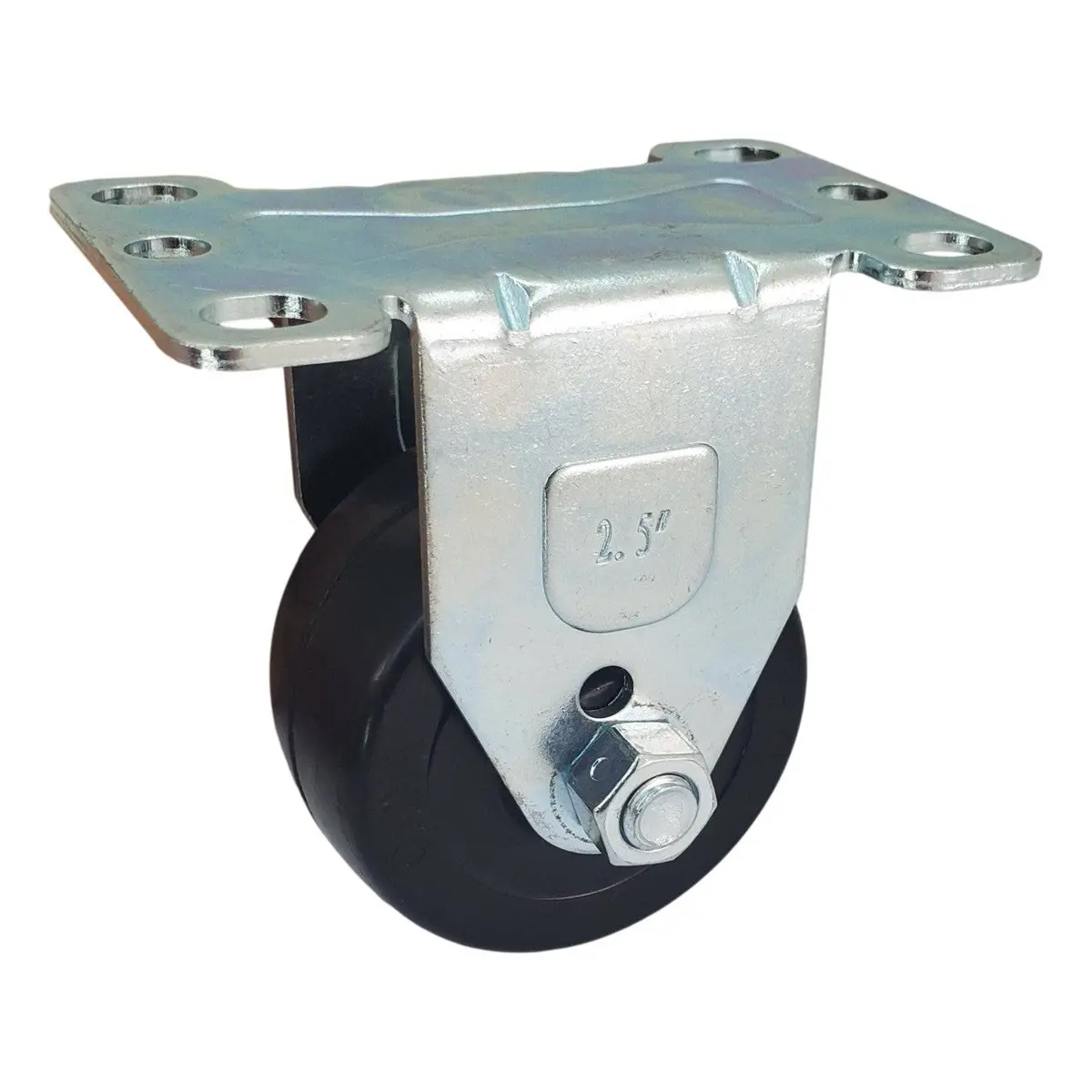 2-1/2" X 1-1/4" Soft Rubber Wheel Rigid Caster - 275 Lbs. Capacity 1