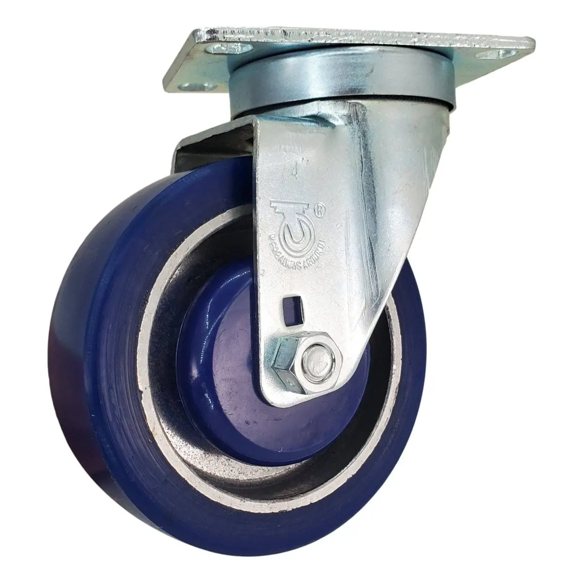 4" X 1-1/4" Polyon Aluminum Wheel Swivel Caster - 380 Lbs. Capacity 1
