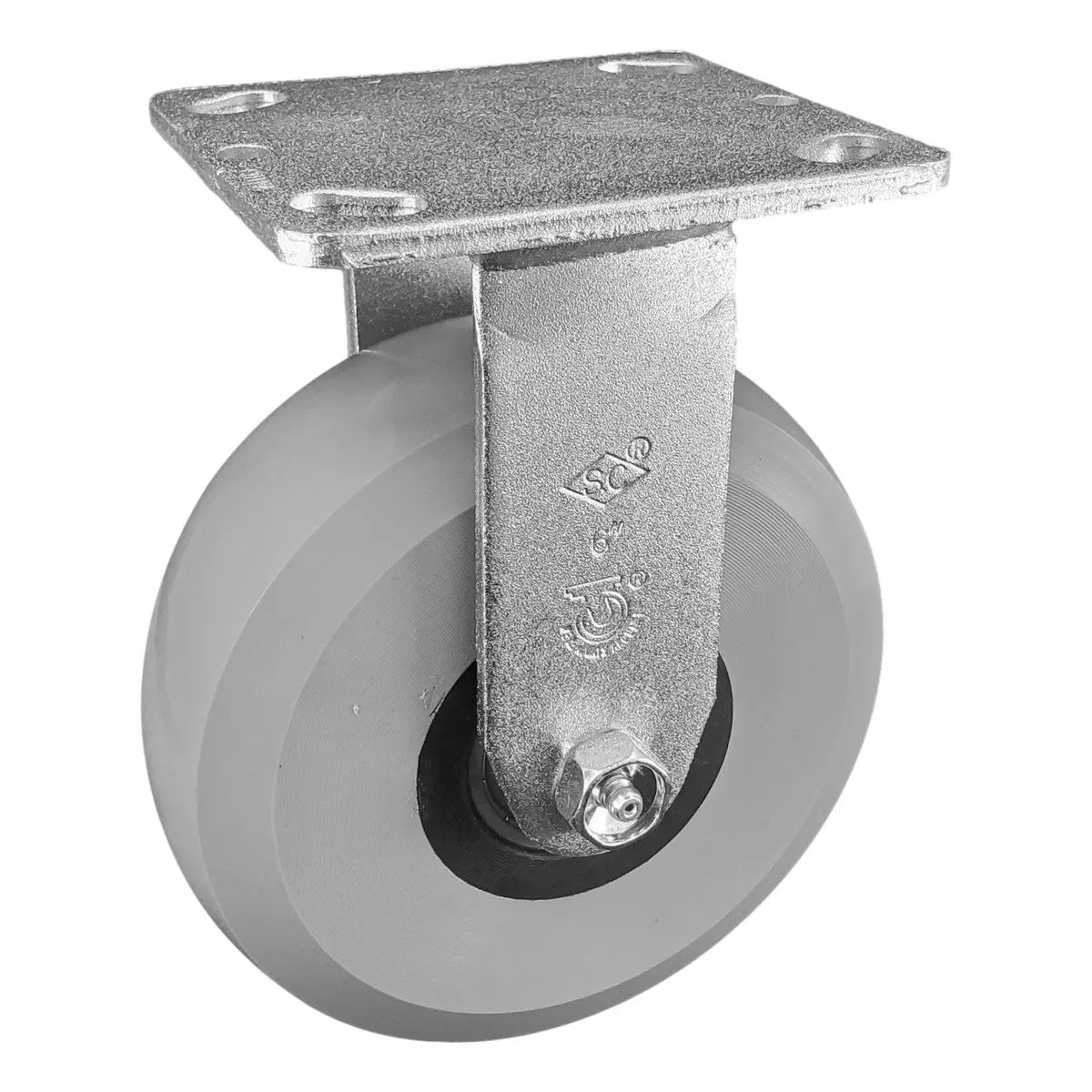6" X 2" Ergolastomer Wheel Rigid Caster - 1250 Lbs. Capacity 1