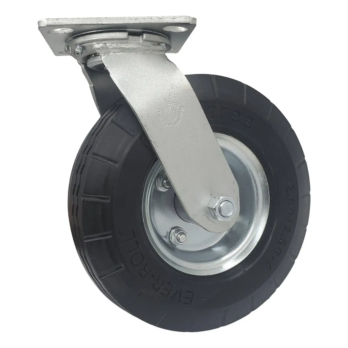 8" X 2-3/4" Ever-Roll Flat Free Wheel Swivel Caster - 250 Lbs. Capacity 1