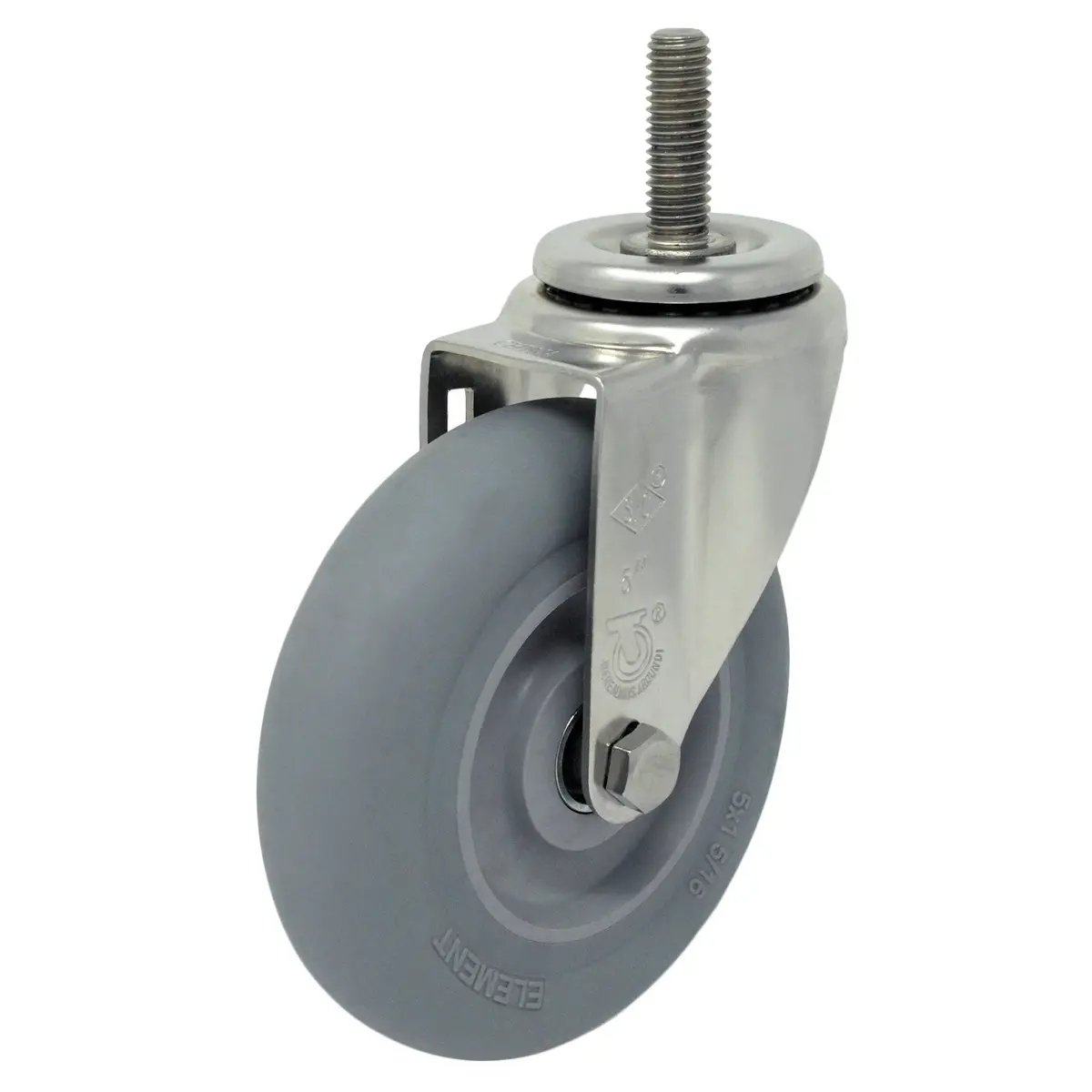 5" X 1-1/4" Element Wheel Threaded Swivel Stem Caster - 250 Lb. Cap 1