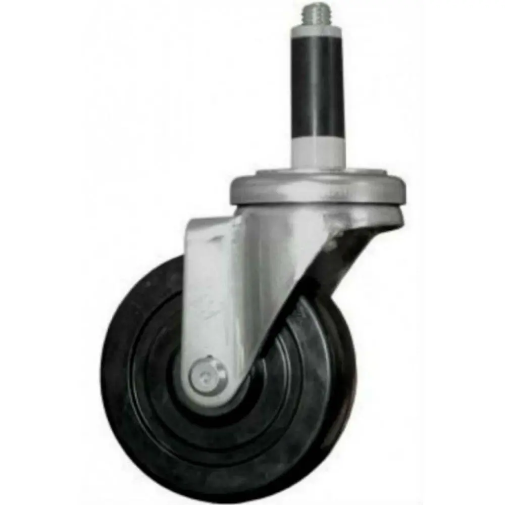 5" X 1-1/4" Hard Rubber Thread Swivel Stem Caster, Expandable Adapter,350# Cap 1