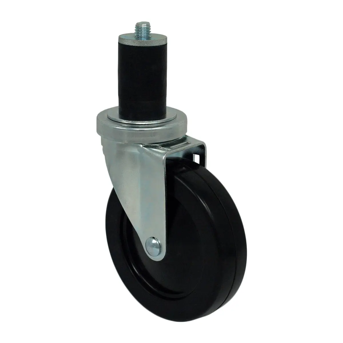 5" X 1-1/4" Hard Rubber Swivel Stem Caster, Exp. Adapter, 350 Lb Cap. 1