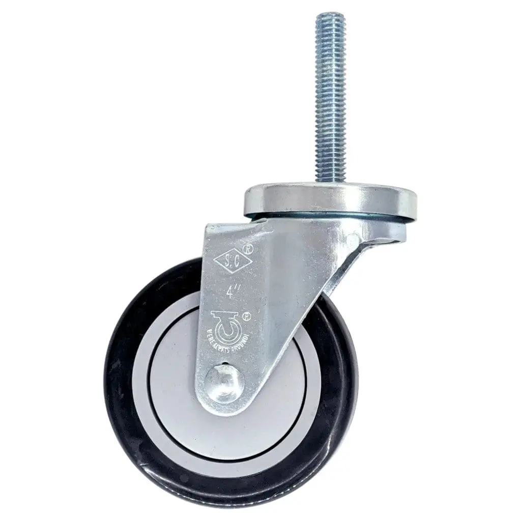 4" X 1-1/4" Poly-Pro Threaded Stem Swivel Caster - 350 Lbs. Capacity 2