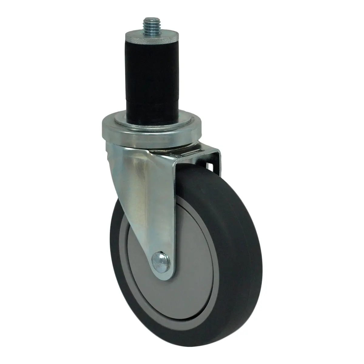 5" X 1-1/4" Thermo-Pro Threaded Swivel Stem Caster, Expandable Adapter,300# Cap 2