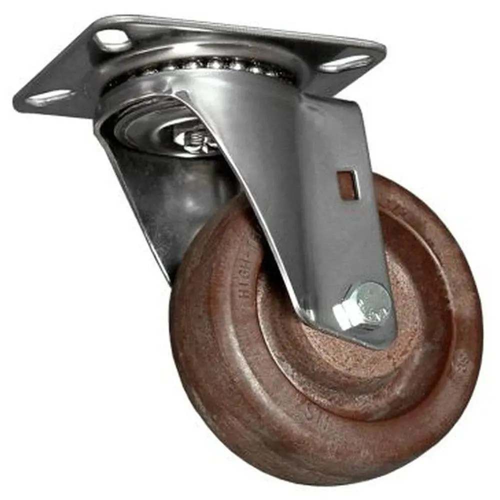 4" X 1-1/2" High Temp. Brimstone Wheel S.S. Swivel  Caster - 400 Lbs. Cap. 1