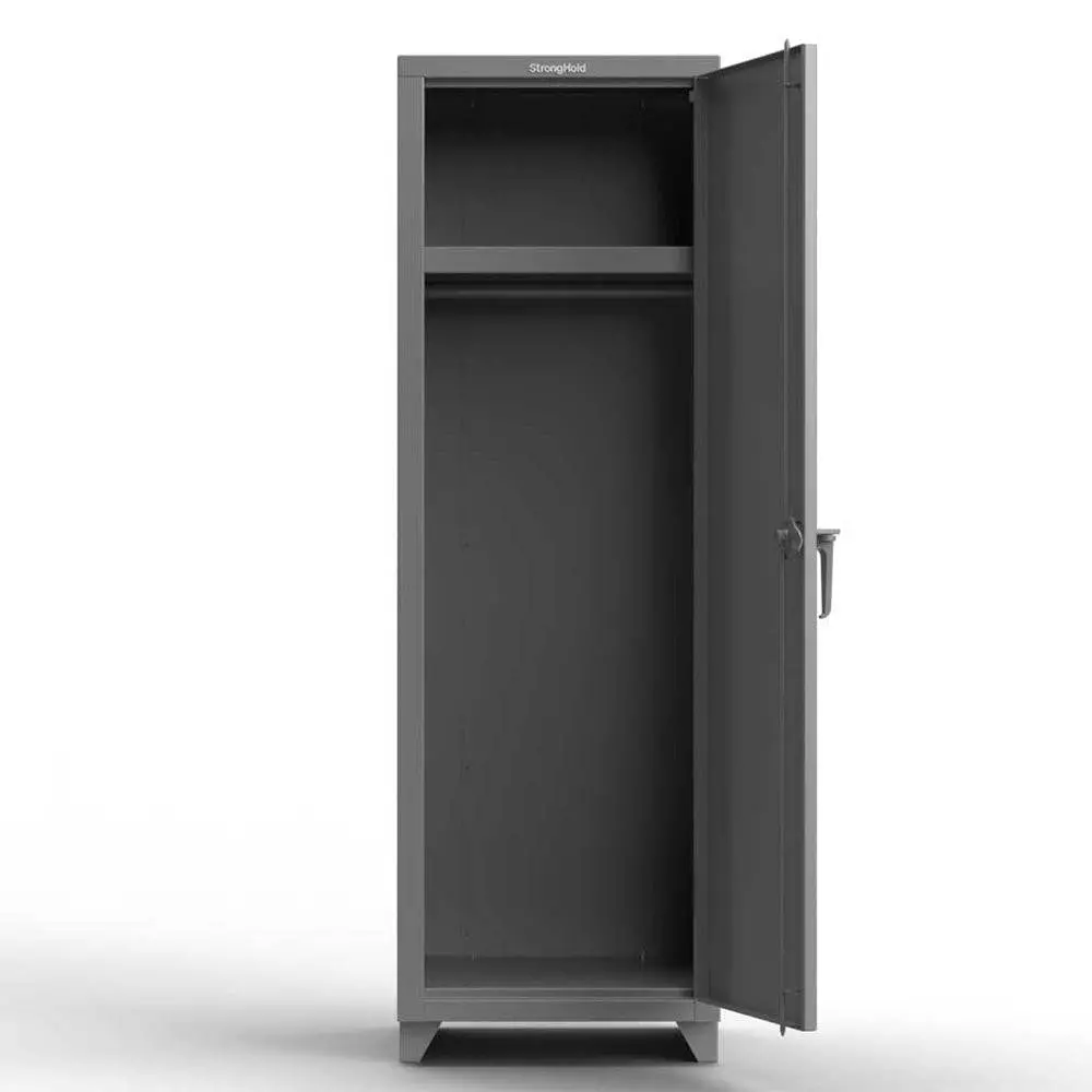 Extra Heavy Duty 14 Ga Single-Tier Locker With Shelf And Hanger Rod, 1 Compartment - 24 In. W X 24 In. D X 75 In. H 1