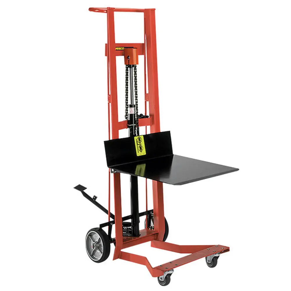 Four-Wheeled Hydraulic Lift With Adjustable Forks, 750 Lb Capacity 1