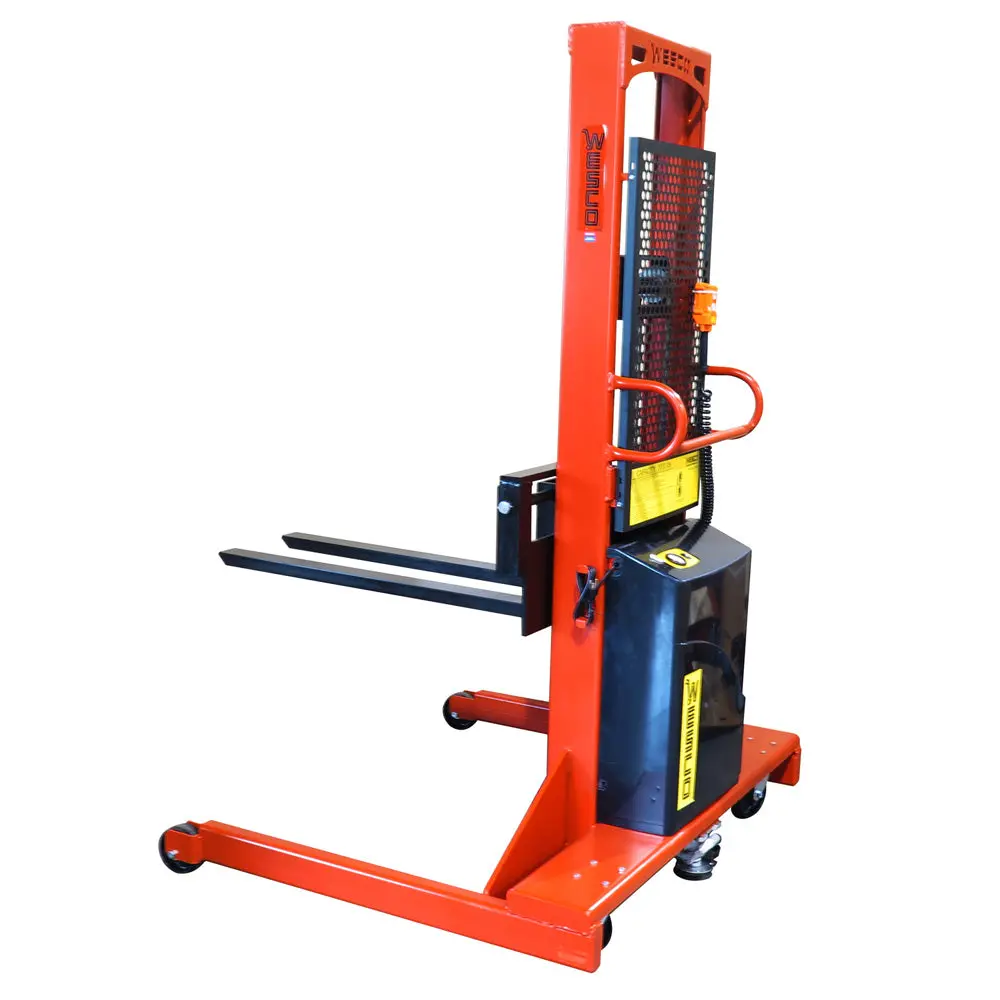 Fixed Base Powered Stacker With Forks - 56" O.D. - 1500-2000 Lb Capacity 1