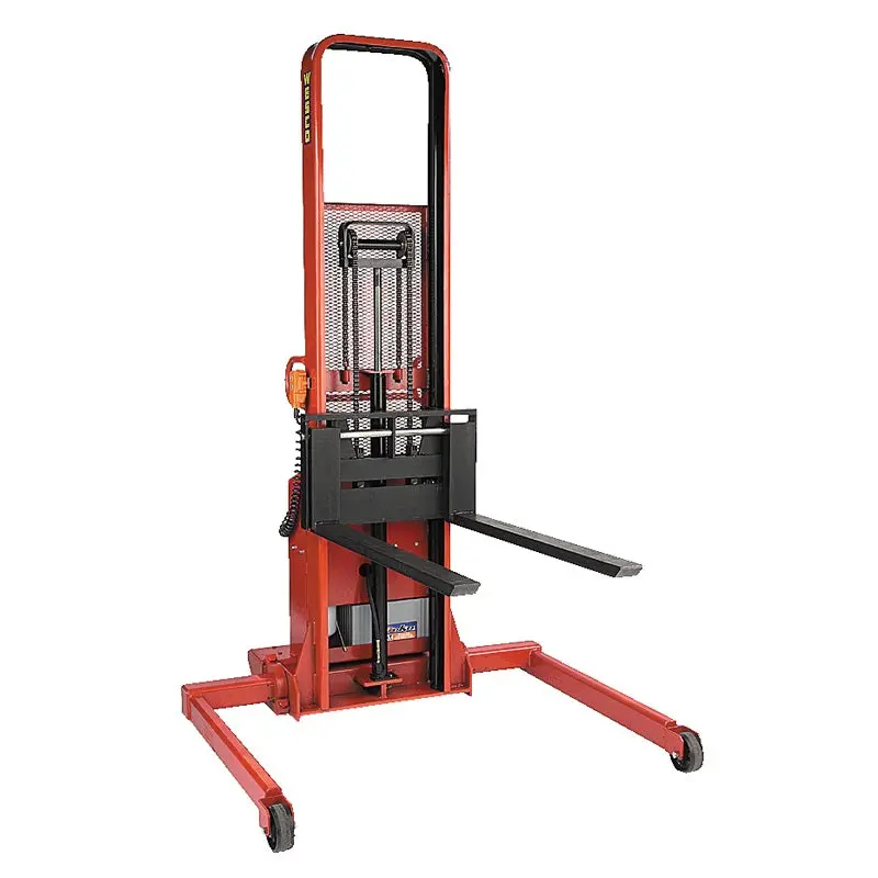 Adjustable Base Powered Stacker With 3" X 42" Forks, 1500-2000 Lb Cap. 1