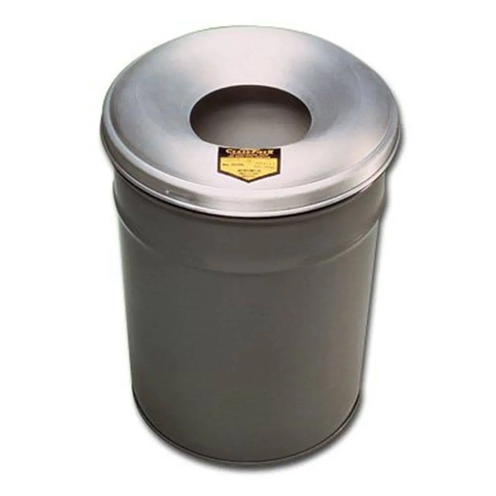 Cease-Fire Steel Paper Waste Receptacle With Alum. Head, 55 Gal. Cap. 1