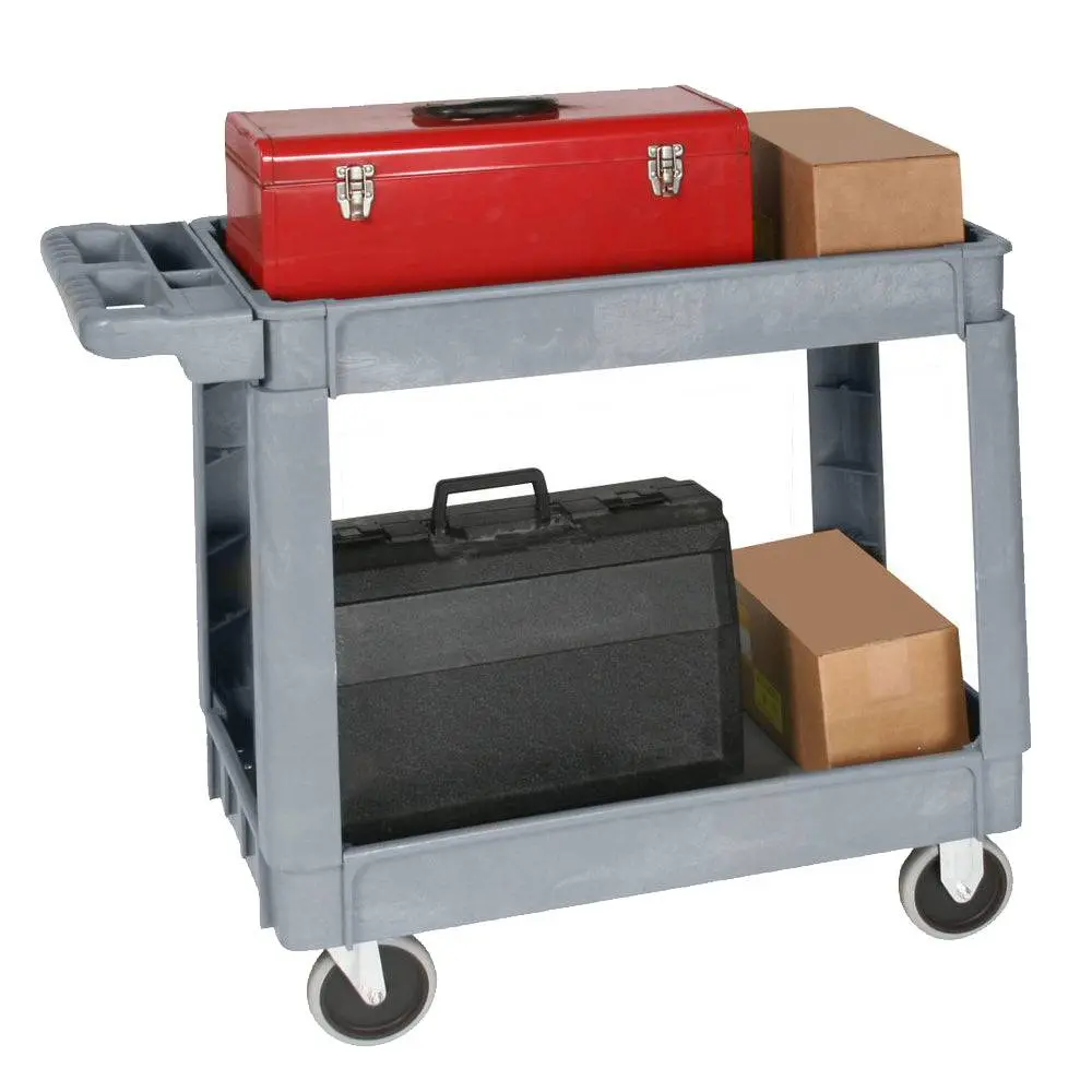Wesco Deluxe Plastic Service Cart - 550 Lbs Capacity, 16" X 30" 1